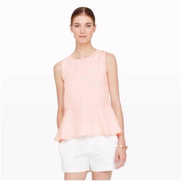 NEW Club Monaco Seymour Linen Blend Peplum Sleeveless Pale Pink Top Size Small - Picture 9 of 9